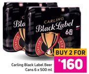 Carling Black Label Beer Cans 6 x 500 ml- For Any 2
