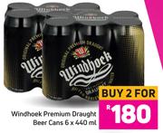 Windhoek Premium Draught Beer Cans 6 x 440ml- For Any 2