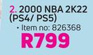 PS4/PS5 2000 NBA 2K22 