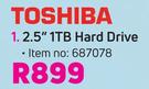 Toshiba 2.5" 1TB Hard Drive