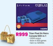Titan Pixel 64 Retro Console 600 In 1
