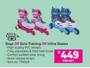 No Fear Boys Or Girls Training Or Inline Skates-Per Set