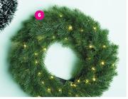 35cm Wreath With Lights-Each