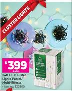 240 LED Cluster Lights Pastel/Multi Effects-Each