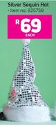 Silver Sequin Hat-Each