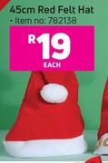 45cm Red Felt Hat-Each