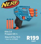 Nerf Elite 2.0 Prospect QS-4 Or Elite 2.0 Trio TD 3-Each