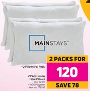 Mainstays 2 Pack Hollow Fibre Pillows- For 2 Packs