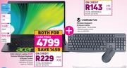 Acer Intel Celeron Laptop PLUS Volcano Wireless Keyboard & Mouse Combo- For Both