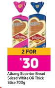 Albany Superior Bread Sliced White Or Thick Slice-For Any 2 x 700g