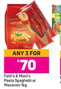 Fattis & Monis Pasta Spaghetti Or Macaroni-For Any 3 x 1kg