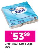Great Value Large Eggs-30's Pack