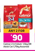 Catmor 2 In 1 Adult 1.5kg Or Adult Cat 1.75kg Assorted-For Any 2