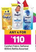 Comfort Fabric Softener Refills Assorted-For Any 4 x 800ml