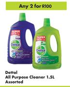 Dettol All Purpose Cleaner Assorted-For Any 2 x 1.5Ltr