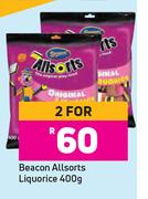 Beacon Allsorts Liquorice-For 2 x 400g