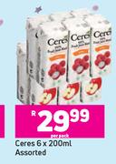 Ceres Assorted-6 x 200ml Per Pack