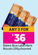 Bakers Blue Label Marie Biscuits Assorted-For Any 3 x 200g