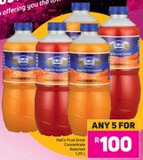Hall's Fruit Drink Concentrate Assorted 1.25Ltr- For Any 5