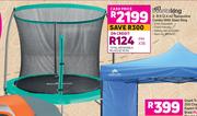 Bounceking 2-8 ft (2.4m) Trampoline Combo With Steel Ring