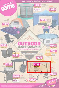 Game : Outdoor Is Officially In At Everyday Low, Low Prices (18 September - 04 October 2022), page 1