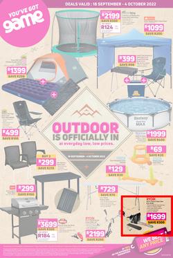 Game : Outdoor Is Officially In At Everyday Low, Low Prices (18 September - 04 October 2022), page 1