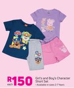 Girl's And Boy's Character Short Set-Each