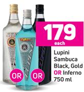 Lupini Sambuca Black, Gold Or Inferno-750ml Each