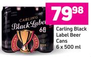 Carling Black Label Beer Cans-6 x 500ml