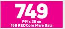 Apple iPhone 14 128GB Smartphone-On 1GB Red Core More Data