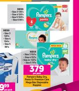 Pampers Baby Dry Pants Or Premium Care Mega Box Disposable Nappies-Per Pack