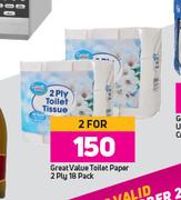 Great Value Toilet Paper 2 Ply 18 Pack-For 2