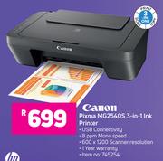 Canon Pixma MG2540S 3 In 1 Ink Printer