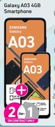 2 x Samsung Galaxy A03 4GB Smartphone-On Red Flexi 130 + On Promo 70