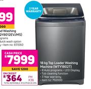 Hisense 18Kg Top Loader Washing Machine WTY1802T