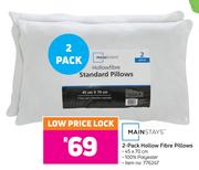 Mainstays 2 Pack Hollow Fibre Pillows