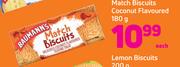 Baumann's Match Biscuits Coconut Flavoured-180g Each
