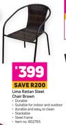 Lima Rattan Steel Chair Brown