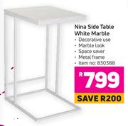 Nina Side Table White Marble