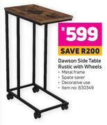 Dawson Side Table Rustic With Wheels