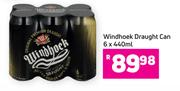 Windhoek Draught Can-6 x 440ml 