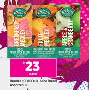 Rhodes 100% Fruit Juice Blend Assorted-1L Each