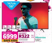 Hisense 58" (147cm) UHD Smart TV 58A6H