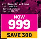 WD 2TB Elements Hard Drive