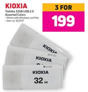 Kioxia Toshiba 32GB USB 2.0 Assorted Colours-For 3