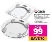 Casa Electronic Glass Bathroom Scale Square Or Round-Each