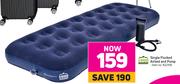 Campmaster Single Flocked Airbed & Pump
