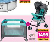 Baby Links Buggy Stroller & Easy Fold Campcot-Both For