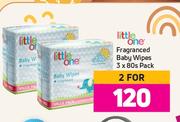 Little One Fragranced Baby Wipes-For 2 x 3 x 80's