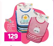 Little One Velcro Bibs Girls Or Boy 5 Pack-Each
